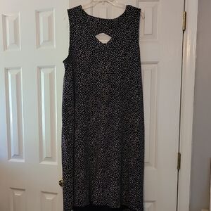 J. Jill Wearever Collection Navy And White Sleeveless Midi Dress. Like New
